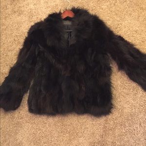Beautiful Black Real Fox Fur Coat